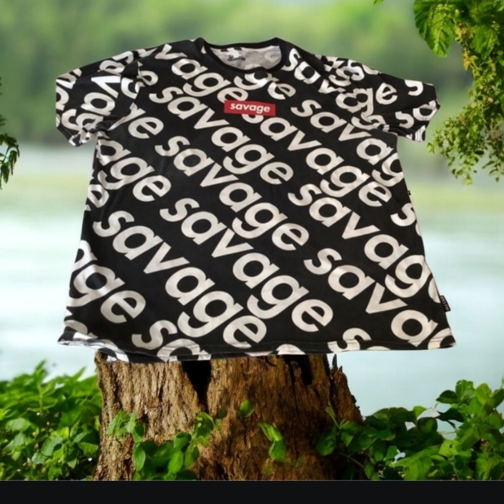 Brooklyn Cloth Savage Shirt black & white XXL cotton blend. Cool look